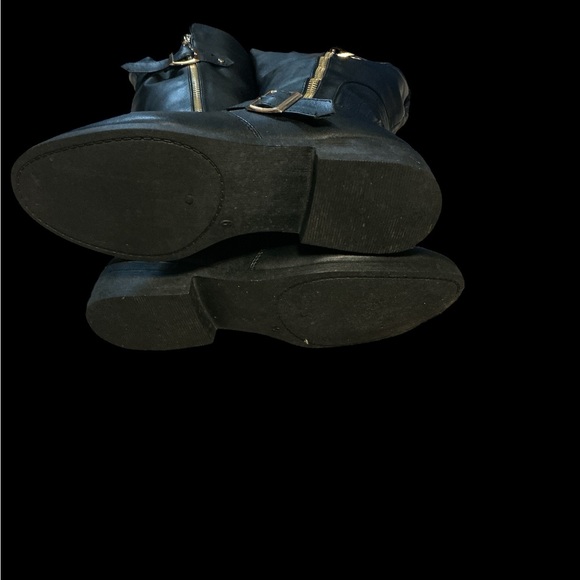 Wanted Mid-Calf Combat Boots with Gold Hardware - Picture 4 of 8